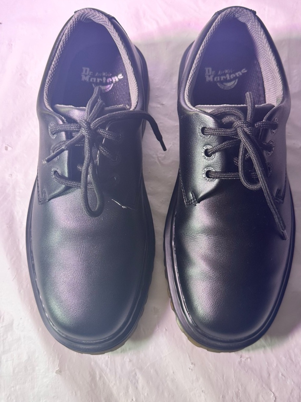 Dr. Martens Men's Black Leather 3-Eye Derby Shoes - Picture 4 of 12
